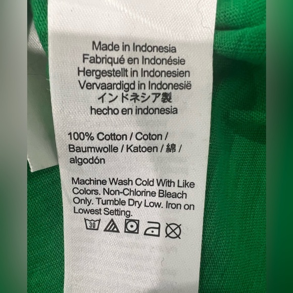 J CREW basic vintage cotton blouse with short sleeves green and V-neck M - Picture 6 of 7